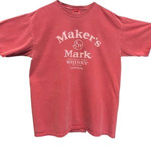 Maker's Mark Whiskey Loretto, Ky Distressed Men's T Shirt - Size Large